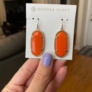 NWOT Kendra Scott Elle Earring Orange